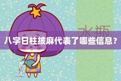 八字日柱披麻代表了哪些信息？