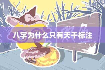 八字为什么只有天干标注