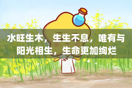 水旺生木，生生不息，唯有与阳光相生，生命更加绚烂