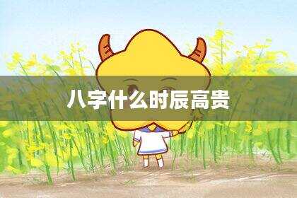 八字什么时辰高贵