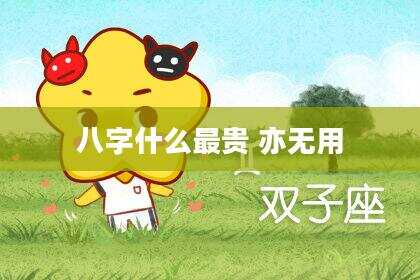 八字什么最贵 亦无用