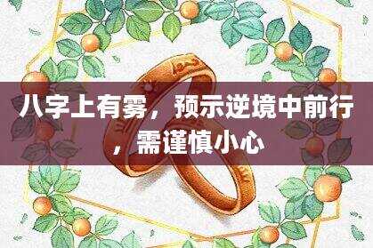 八字上有雾，预示逆境中前行，需谨慎小心