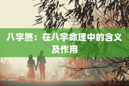 八字煞：在八字命理中的含义及作用