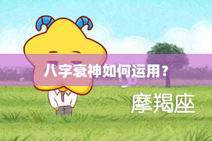 八字衰神如何运用？
