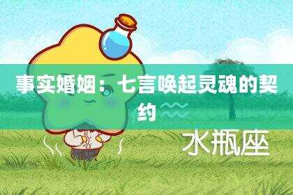 事实婚姻：七言唤起灵魂的契约