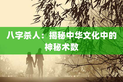 八字杀人：揭秘中华文化中的神秘术数