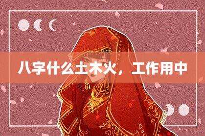 八字什么土木火，工作用中