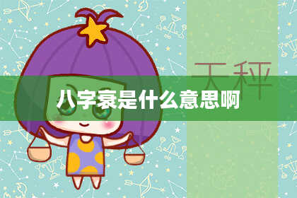 八字衰是什么意思啊
