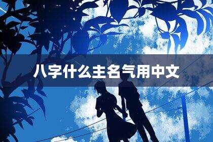 八字什么主名气用中文