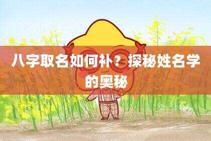 八字取名如何补？探秘姓名学的奥秘