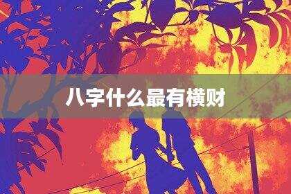 八字什么最有横财