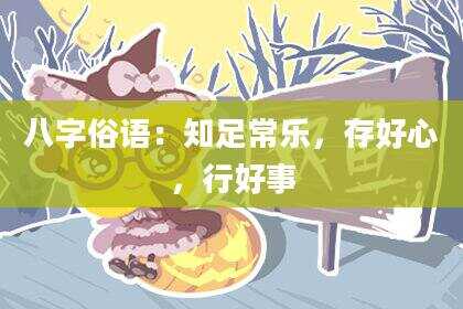 八字俗语：知足常乐，存好心，行好事