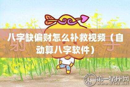 八字缺偏财怎么补救视频（自动算八字软件）