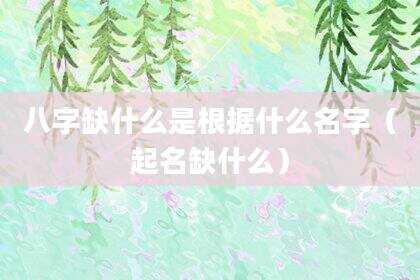 八字缺什么是根据什么名字（起名缺什么）