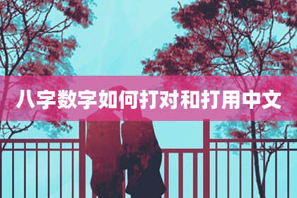 八字数字如何打对和打用中文
