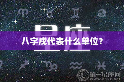 八字戍代表什么单位？