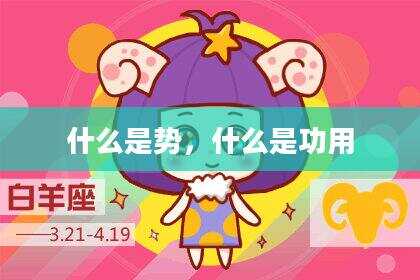 什么是势，什么是功用