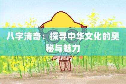 八字清奇：探寻中华文化的奥秘与魅力