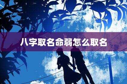 八字取名命弱怎么取名
